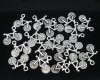 Imagen de Colgantes Aleación del Metal Del Zinc de Bicicleta Plata Antigua Rhinestone 15.0mm x 13.0mm, 50 Unidades 