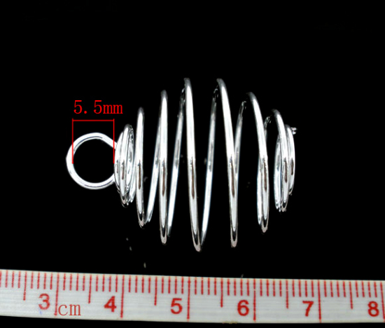 Image de 20 Cages Spirales Pendentifs Argenté 29mm x 25mm - 27mm x 24mm