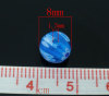 Picture of Lampwork Glass Beads Round Mixed Flower Pattern About 8mm Dia, Hole: Approx 1.5mm, 50 PCs
