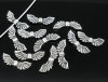 Picture of Zinc Based Alloy Spacer Beads Angel Wing Antique Silver Color About 22mm x 7mm, Hole:Approx 1.3mm, 50 PCs