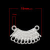 Picture of Connectors Findings Fan-shaped Silver Plated Hollow Pattern 19.0mm( 6/8") x 12.0mm( 4/8"), 100 PCs