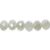 Picture of Glass Loose Beads Round White & Champagne Faceted About 6mm Dia, Hole: Approx 1.3mm, 45.8cm long, 1 Strand (Approx 99 PCs/Strand)