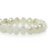 Picture of Glass Loose Beads Round White & Champagne Faceted About 8mm Dia, Hole: Approx 1.5mm, 45cm long, 1 Strand (Approx 71 PCs/Strand)