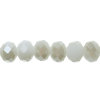 Picture of Glass Loose Beads Round White & Champagne Faceted About 8mm Dia, Hole: Approx 1.5mm, 45cm long, 1 Strand (Approx 71 PCs/Strand)