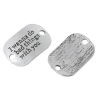 Picture of Zinc Metal Alloy Connectors Findings Rectangle Antique Silver Color Message " I Wanna Do Bad Things With You " Carved 30mm(1 1/8") x 20mm(6/8"), 10 PCs