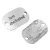 Picture of Zinc Metal Alloy Connectors Findings Rectangle Antique Silver Color Message " I Am Sherlocked " Carved 30mm x 20mm, 10 PCs