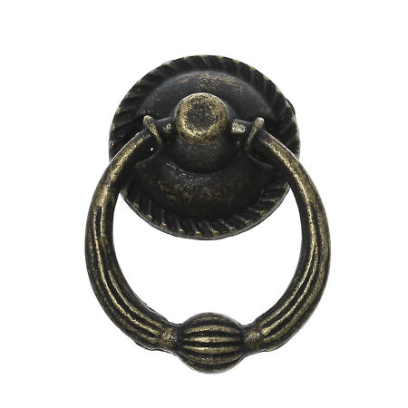 Zinklegierung Kistengriff Rund Bronzefarbe Streifen 22mm 5 Stück