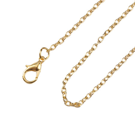 Ожерелья из Цепочек Овальные Позолоченный, Позолоченные цепочки 45.7cm длина, 1 Набор