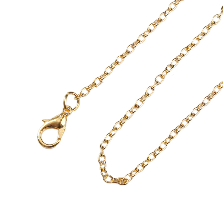 Immagine di Lega di Zinco + Lega Collana Ovale Oro Placcato Cavo Catena 76.2cm Dimensione della Catena: 3x2mm 1 Set