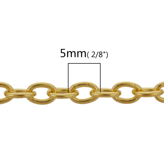 Image de Chaîne Maille Forçat en Fer Doré 5x3mm, 10 M