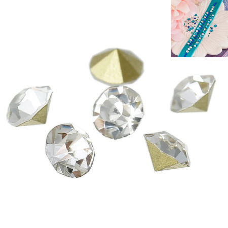 Strass Kegel Transparent Facettiert 4mm x 3mm, 1000Stück