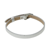 Picture of Faux Leather Wristbands Bracelet Buckle Silver Checker 8.3mm( 3/8") wide, 22.1cm(8 6/8") long, 10 PCs