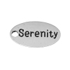Imagen de Colgantes Aleación Óvalo Plata Antigua Mensaje Patrón " Serenity " 15mmx 8mm, 10 Unidades