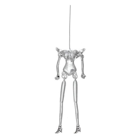Изображение Цинковый Сплав Фурнитуры для Изготовления Кукол Античное Серебро Человеческий Скелет Крыло С формой Человеческого скелета 11.7см x 2.7см, 2 ШТ