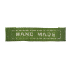Picture of Cotton Woven Printed Labels DIY Scrapbooking Craft Rectangle Light green Message Pattern " Hand Made " 45mm(1 6/8") x 10mm( 3/8"), 200 PCs