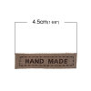 Immagine di Cotone Etichette Stampate DIY Scrapbooking Craft Rettangolo Cachi Lettere Lettere" Hand Made " 45mm x 10mm, 200 Pz