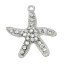 Immagine di Gioielli Oceano Lega + Strass Charm Ciondoli Stella di Mare Tono Argento Trasparente Strass 28mm x 26mm , 5 Pz