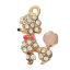Image de Pendentif en Alliage de Zinc Animal Chien Doré à Strass Transparent Email 21mm x 15mm, 5 Pcs
