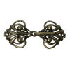 Picture of Brass Hook Clasps Heart Antique Bronze 45.0mm(1 6/8") x 21.0mm( 7/8"), 5 Sets                                                                                                                                                                                 