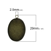 Imagen de Colgantes Bases Camafeo Latón de Óvalo , Tono Bronce (Adap a 25mm x 18mm) 29mm x 19mm, 20 Unidades