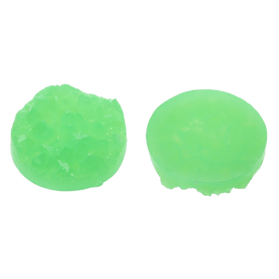 Picture of Druzy /Drusy Resin Dome Cabochon Round Green 12mm( 4/8") Dia, 50 PCs