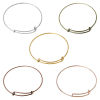 Picture of Brass Expandable Bangle Bracelet, Double Bar, Round Mixed Adjustable From 28cm(11") - 21cm(8 2/8") long long, 5 PCs                                                                                                                                           
