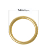 Picture of 300 PCs 14mm Dia., 1.5mm(15 gauge) Zinc Based Alloy Closed Soldered Jump Rings Findings For Jewelry Making Gold Plated Round