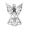 Imagen de Colgantes Aleación del Metal Del Zinc de Ángel , Plata Antigua Ala Patrón Hueco 33mmx 24mm, 20 Unidades