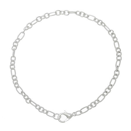 Pulseras Aleación del Metal Del Zinc de Argentado 1 placa, (Aprox 12pcs / Placa)