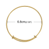 Picture of Brass Expandable Bangle Bracelet, Double Bar, Round Gold Plated Adjustable From 29cm(11 3/8") - 23cm(9") long, 5 PCs                                                                                                                                          