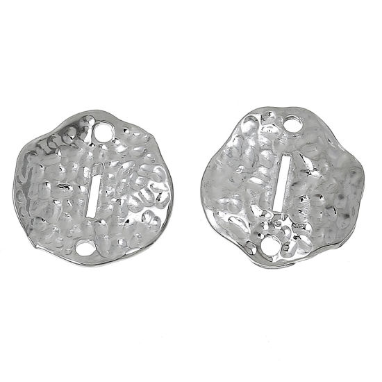 Imagen de Conectores Aleación del Metal Del Zinc de Irregular y Tono de Plata Letras " I " Hueco 13mm x 13mm, 10 Unidades