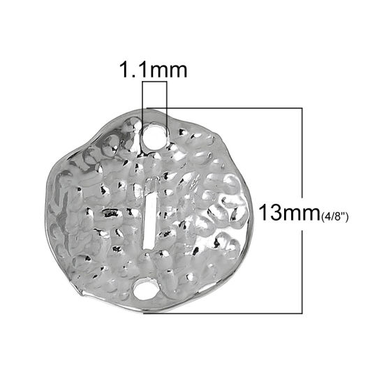 Imagen de Conectores Aleación del Metal Del Zinc de Irregular y Tono de Plata Letras " I " Hueco 13mm x 13mm, 10 Unidades