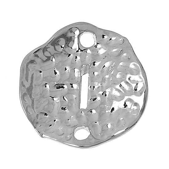 Imagen de Conectores Aleación del Metal Del Zinc de Irregular y Tono de Plata Letras " I " Hueco 13mm x 13mm, 10 Unidades