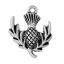 Picture of Zinc Metal Alloy Charm Pendants Scotland Thistle Flower Antique Silver Color Leaf Carved 23mm( 7/8") x 20mm( 6/8"), 30 PCs
