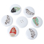 Picture of Natural Wood Sewing Buttons Scrapbooking 4 Holes Round White At Random Mixed Pattern 30mm(1 1/8") Dia, 50 PCs