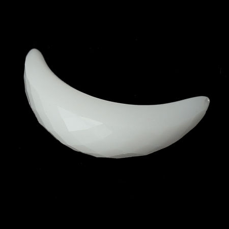 Imagen de Resina Resultados de adornos Luna Media Blanco Facetas Diámetro: 17mm x 9mm, 10 Unidades