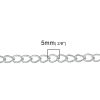 Bild von Zinklegierung Offen Panzerkette Kette Versilbert 5x3mm, 100 Meter
