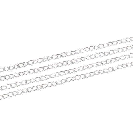 Immagine di Lega di Zinco Catena di Collegamenti Catena SingolareAccessore Argento Placcato 5x3mm , 100 M