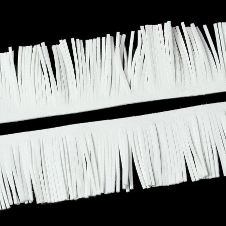 Velvet Faux Suede Fringe Tassel Trim White 30mm(1 1/8"), 2 M