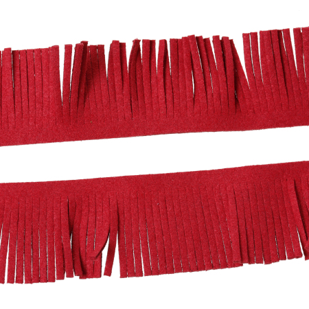 Imagen de Franja Borde Terciopelo de Ante Imitación Rojo 30.0mm 2 M