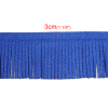 Picture of Velvet Faux Suede Fringe Tassel Trim Blue Glitter 30mm(1 1/8"), 2 M