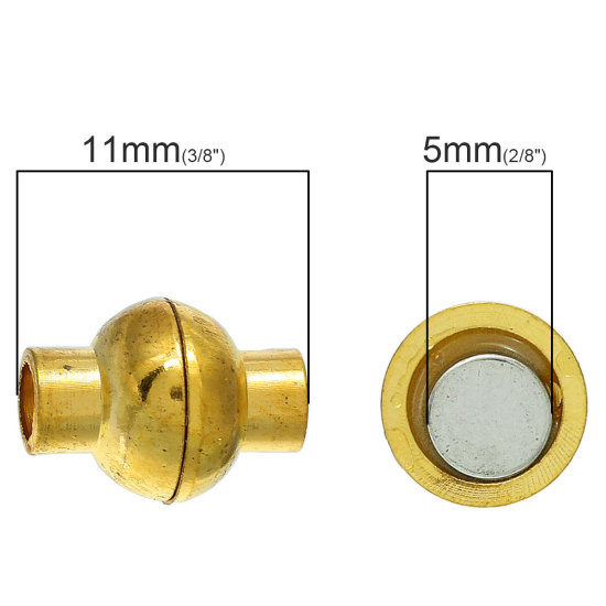 Bild von Zinklegierung + Magneteisen Magnetverschluss Lampion Vergoldet, 11mm x 8mm, 10 Sets