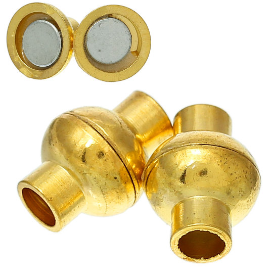 Picture of Zinc Based Alloy Magnetic Clasps Lantern Gold Plated 11mm x 8mm, 10 Sets