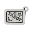 Picture of Zinc Metal Alloy Charm Pendants Rectangle Antique Silver Color Star & Moon Message " Tarot " Carved 18mm(6/8") x 14mm(4/8"), 20 PCs
