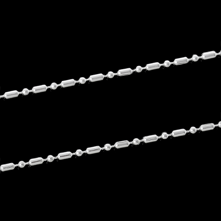 Picture of 5 M (Approx 16.4 Foot) Brass Link Chain For Handmade DIY Jewelry Making Findings Silver Plated 1.5mm
