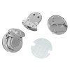 Picture of Iron Based Alloy Purse Handbag Lock Clasps Closure Silver Tone 3x2.5cm(1 1/8"x1") 3cm(1 1/8") Dia 3cm(1 1/8") Dia, 10 Sets(3 PCs/Set)