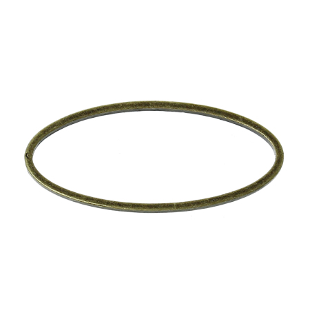 Image de 100 Pcs Connecteurs Pendentifs Breloques en Laiton Bronze Antique Ovale 25mm x 11mm