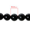 Picture of (Grade A) Obsidian ( Natural) Loose Beads Round Black About 8.0mm( 3/8") Dia, Hole: Approx 0.5mm, 39.5cm(15 4/8") long, 1 Strand (Approx 49 PCs/Strand)