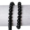 Picture of (Grade A) Obsidian ( Natural) Loose Beads Round Black About 8.0mm( 3/8") Dia, Hole: Approx 0.5mm, 39.5cm(15 4/8") long, 1 Strand (Approx 49 PCs/Strand)