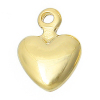 Picture of Brass Pendants 14K Gold Color Heart 9mm x 7mm, 10 PCs